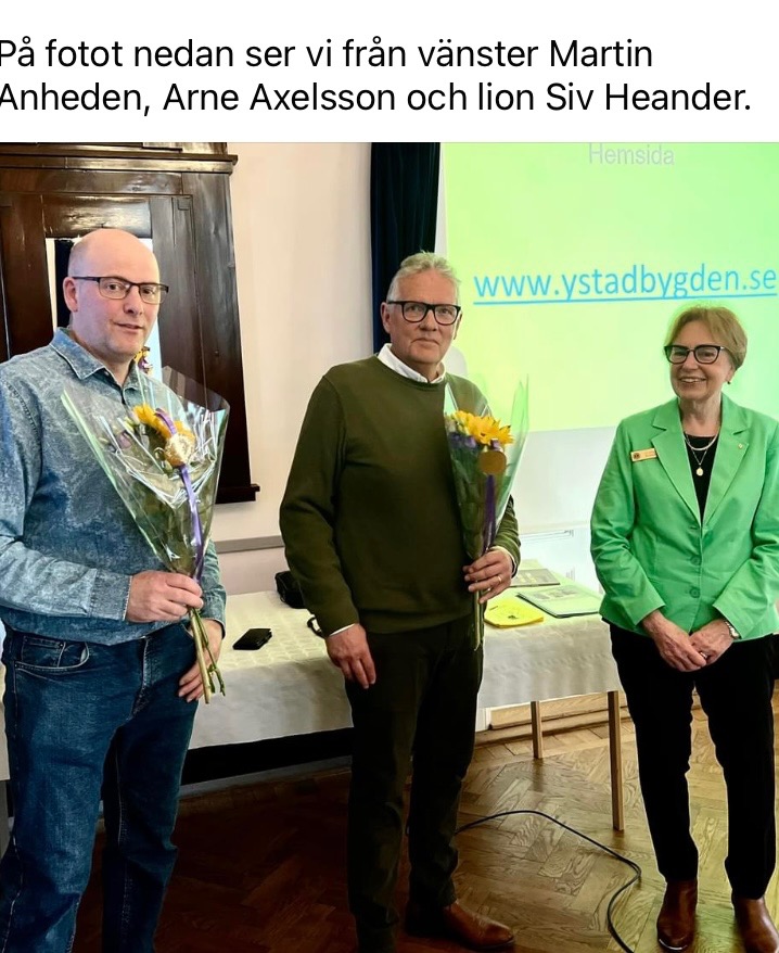 Fördrag hos Lions i Ystad
